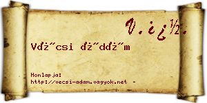 Vécsi Ádám névjegykártya